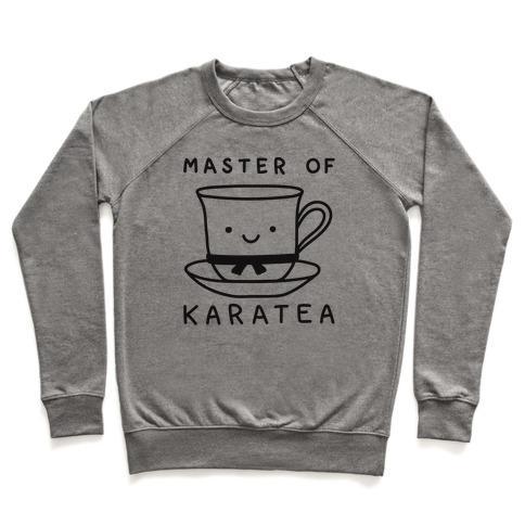 Virgin Teez  Pullover Crewneck Sweatshirt / x-small / Heathered Gray MASTER OF KARATEA CREWNECK SWEATSHIRT