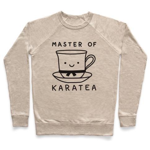 Virgin Teez  Pullover Crewneck Sweatshirt / x-small / Heathered Oatmeal MASTER OF KARATEA CREWNECK SWEATSHIRT