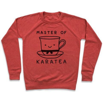 Virgin Teez  Pullover Crewneck Sweatshirt / x-small / Heathered Red MASTER OF KARATEA CREWNECK SWEATSHIRT