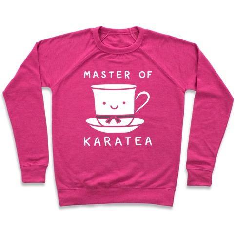 Virgin Teez  Pullover Crewneck Sweatshirt / x-small / Deep Pink MASTER OF KARATEA CREWNECK SWEATSHIRT