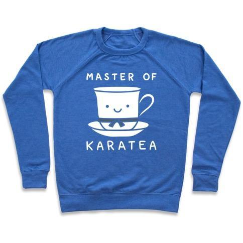 Virgin Teez  Pullover Crewneck Sweatshirt / x-small / Heathered Blue MASTER OF KARATEA CREWNECK SWEATSHIRT