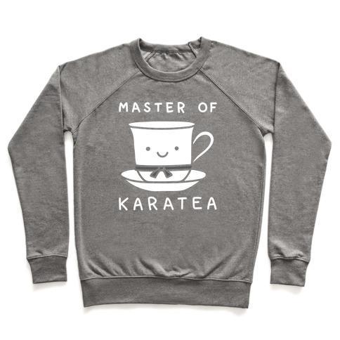 Virgin Teez  Pullover Crewneck Sweatshirt / x-small / Heathered Gray MASTER OF KARATEA CREWNECK SWEATSHIRT