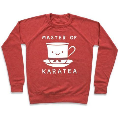 Virgin Teez  Pullover Crewneck Sweatshirt / x-small / Heathered Red MASTER OF KARATEA CREWNECK SWEATSHIRT