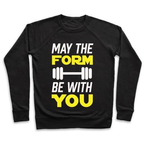 Virgin Teez  Pullover Crewneck Sweatshirt / x-small / Black MAY THE FORM BE WITH YOU CREWNECK SWEATSHIRT