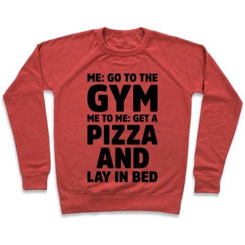 Virgin Teez  Pullover Crewneck Sweatshirt / x-small / Heathered Red ME TO ME GO THE GYM CREWNECK SWEATSHIRT