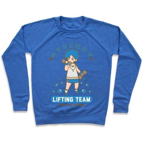 Virgin Teez  Pullover Crewneck Sweatshirt / x-small / Heathered Blue MERCURY LIFTING TEAM CREWNECK SWEATSHIRT