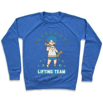 Virgin Teez  Pullover Crewneck Sweatshirt / x-small / Heathered Blue MERCURY LIFTING TEAM CREWNECK SWEATSHIRT