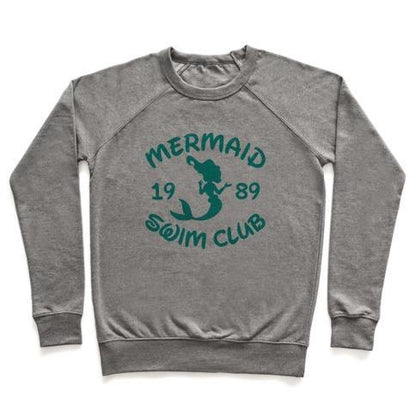 Virgin Teez  Pullover Crewneck Sweatshirt / x-small / Heathered Gray MERMAID SWIM CLUB CREWNECK SWEATSHIRT