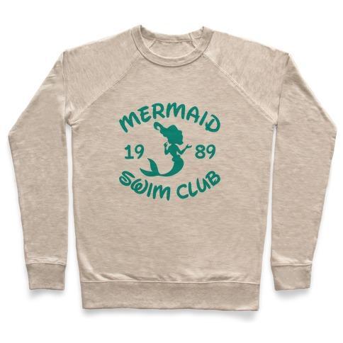 Virgin Teez  Pullover Crewneck Sweatshirt / x-small / Heathered Oatmeal MERMAID SWIM CLUB CREWNECK SWEATSHIRT