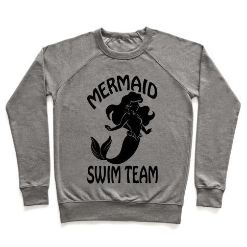 Virgin Teez  Pullover Crewneck Sweatshirt / x-small / Heathered Gray MERMAID SWIM TEAM CREWNECK SWEATSHIRT