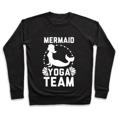 Virgin Teez  Pullover Crewneck Sweatshirt / x-small / Black MERMAID YOGA TEAM CREWNECK SWEATSHIRT