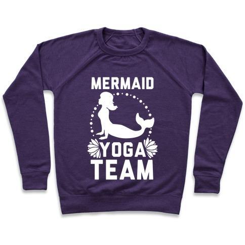 Virgin Teez  Pullover Crewneck Sweatshirt / x-small / Purple MERMAID YOGA TEAM CREWNECK SWEATSHIRT