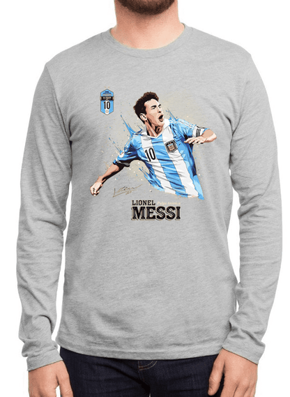 M Nidal Khan T-shirt SMALL / Gray Messi Full Sleeves T-shirt