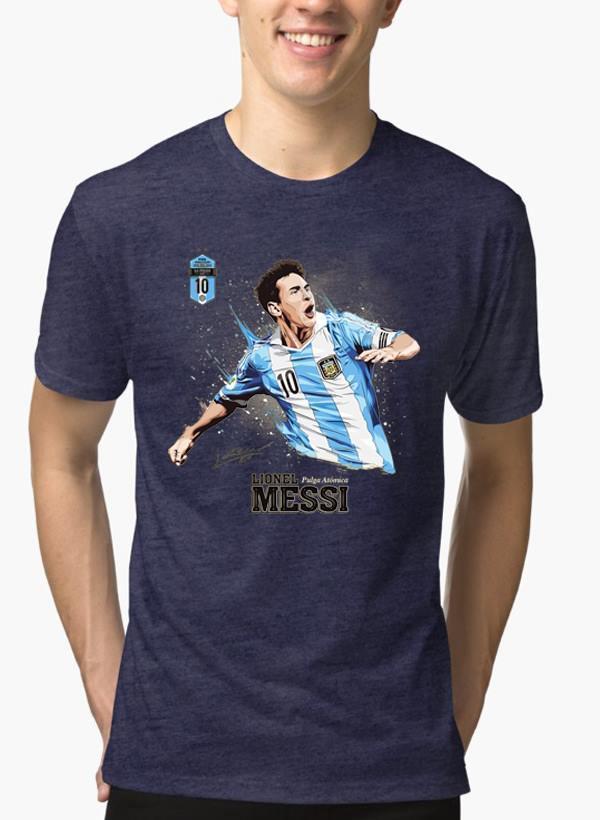 M Nidal Khan T-shirt SMALL / Purple Messi Half Sleeves Melange T-shirt