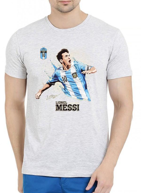 M Nidal Khan T-shirt SMALL / Offwhite Messi Half Sleeves Melange T-shirt