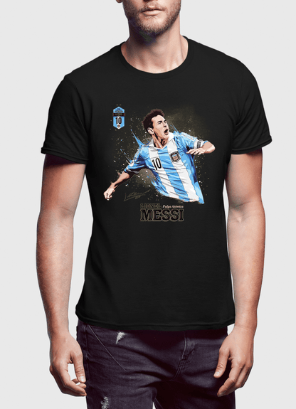 M Nidal Khan T-shirt SMALL / Black Messi Half Sleeves T-shirt