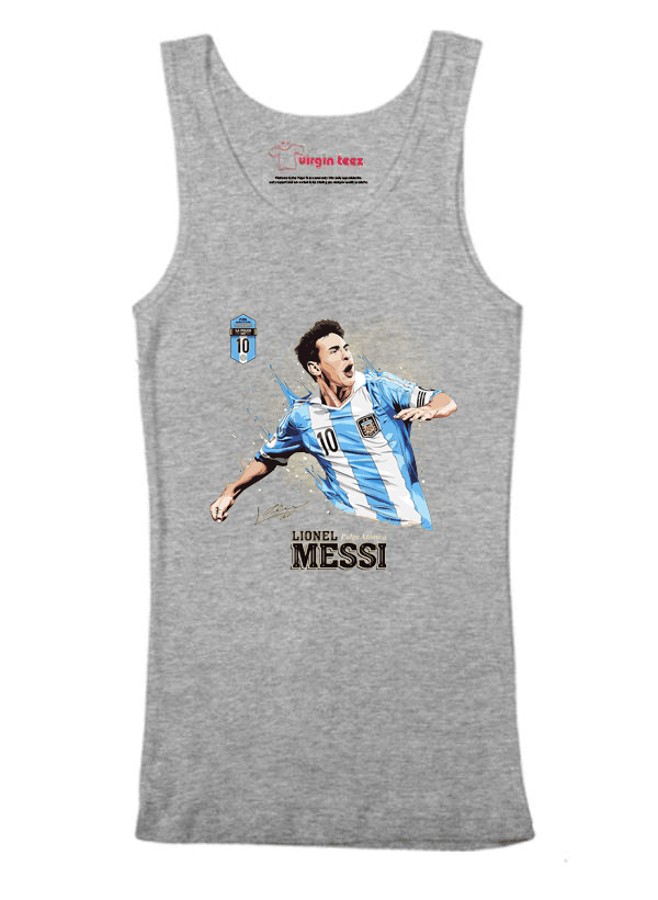 M Nidal Khan Tank Top SMALL / Gray Messi Tank Top