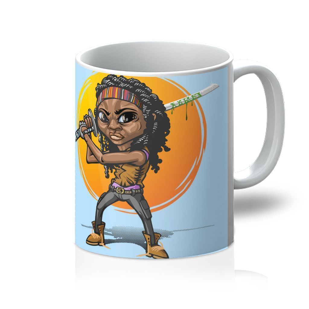 VIRGIN TEEZ Homeware 11oz Michonne cartoon style Mug