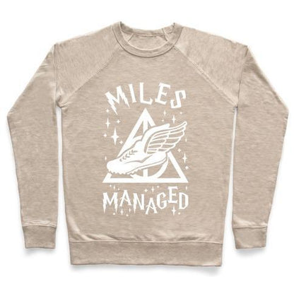 Virgin Teez  Pullover Crewneck Sweatshirt / x-small / Heathered Oatmeal MILES MANAGED CREWNECK SWEATSHIRT