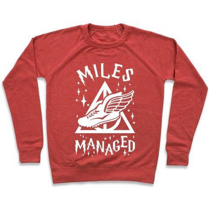 Virgin Teez  Pullover Crewneck Sweatshirt / x-small / Heathered Red MILES MANAGED CREWNECK SWEATSHIRT