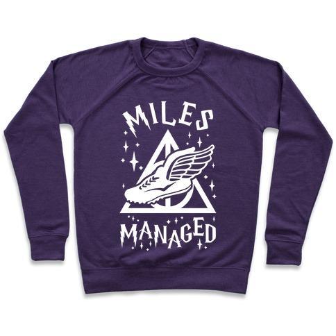 Virgin Teez  Pullover Crewneck Sweatshirt / x-small / Purple MILES MANAGED CREWNECK SWEATSHIRT