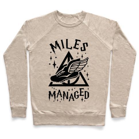 Virgin Teez  Pullover Crewneck Sweatshirt / x-small / Heathered Oatmeal MILES MANAGED CREWNECK SWEATSHIRT