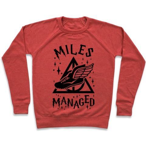 Virgin Teez  Pullover Crewneck Sweatshirt / x-small / Heathered Red MILES MANAGED CREWNECK SWEATSHIRT