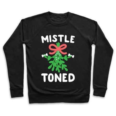 Virgin Teez  Pullover Crewneck Sweatshirt / x-small / Black MISTLETONED CREWNECK SWEATSHIRT