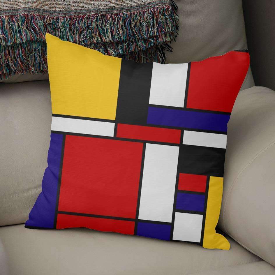 Saadana Shanmukam pillows Mondrian De Stijl Art Movement Pillow