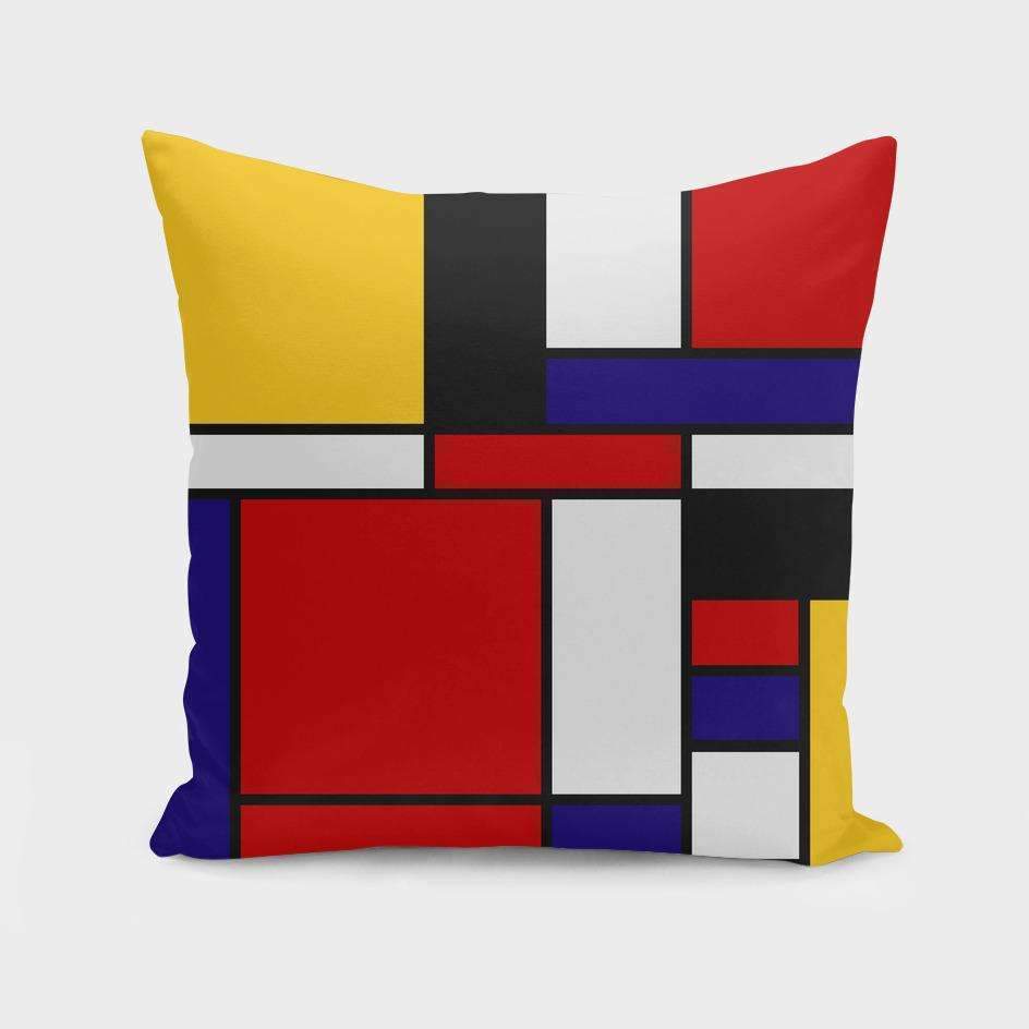 Saadana Shanmukam pillows Mondrian De Stijl Art Movement Pillow