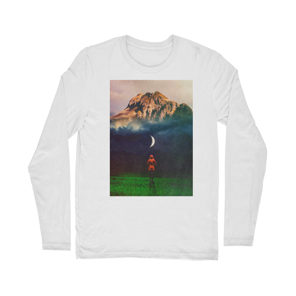 VIRGIN TEEZ Long sleeves T-shirt White / Unisex / S Moon on Earth Classic Long Sleeve T-Shirt