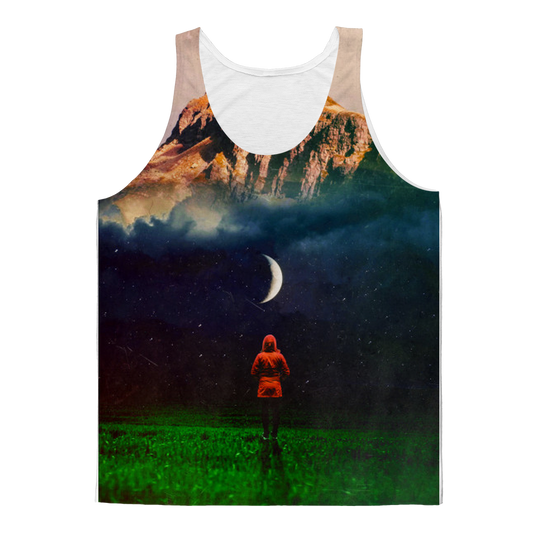 VIRGIN TEEZ Tank Top XS Moon on Earth Classic Sublimation Adult Tank Top