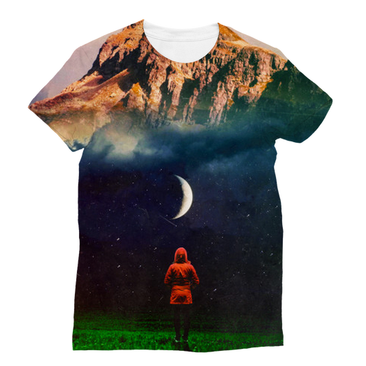 VIRGIN TEEZ Men T-Shirts XS Moon on Earth Classic Sublimation Women's T-Shirt