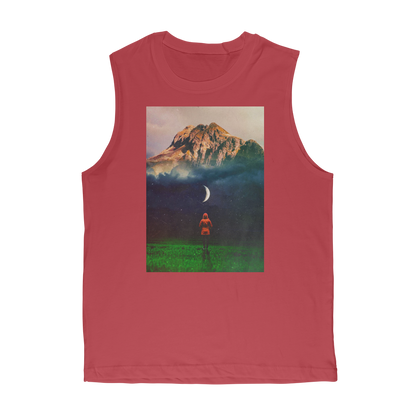 VIRGIN TEEZ Tank Top Red / Unisex / S Moon on Earth Premium Adult Muscle Top