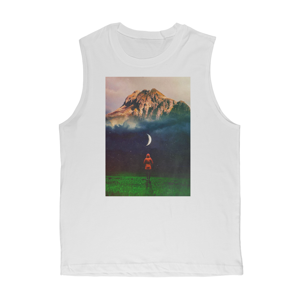 VIRGIN TEEZ Tank Top White / Unisex / S Moon on Earth Premium Adult Muscle Top