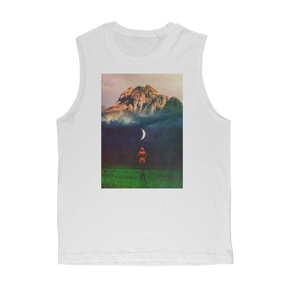 VIRGIN TEEZ Tank Top White / Unisex / S Moon on Earth Premium Adult Muscle Top