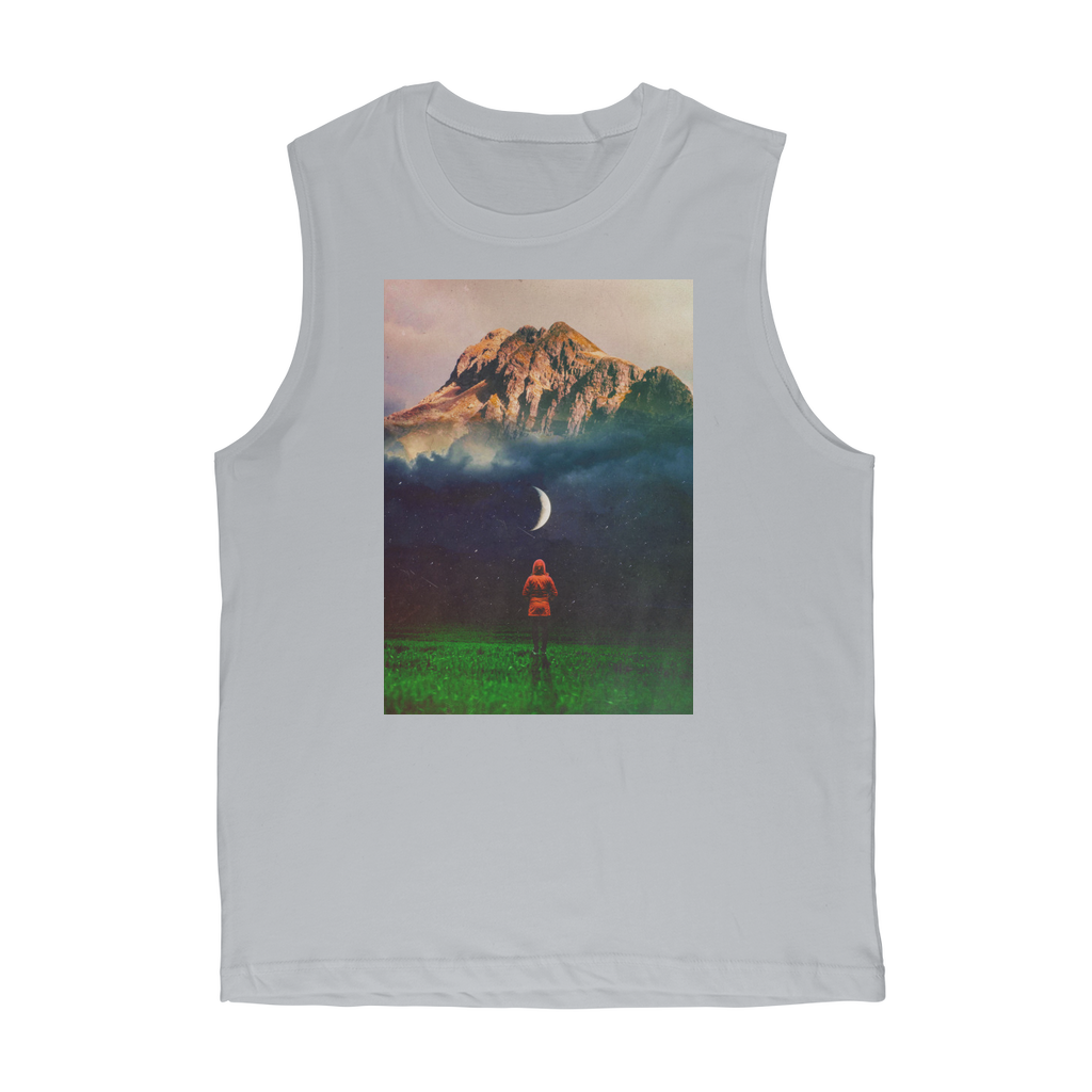 VIRGIN TEEZ Tank Top Light Grey / Unisex / S Moon on Earth Premium Adult Muscle Top