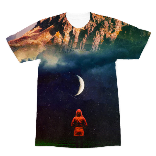 VIRGIN TEEZ Sublimation Men T-Shirt XS Moon on Earth Premium Sublimation Adult T-Shirt