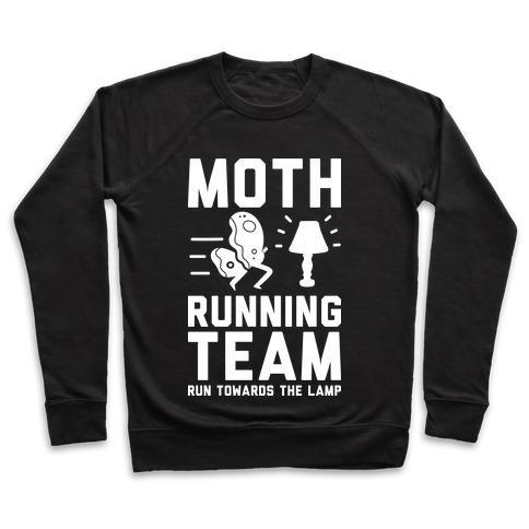 Virgin Teez  Pullover Crewneck Sweatshirt / x-small / Black MOTH RUNNING TEAM CREWNECK SWEATSHIRT