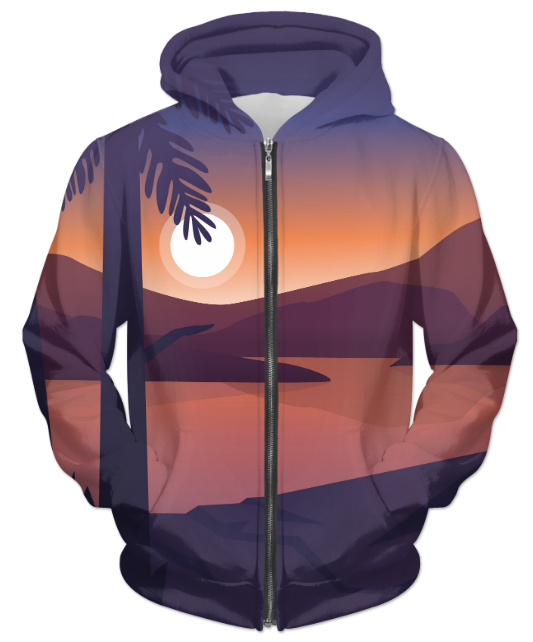 Virgin Teez Sublimation Hoodie Mountain Landscape First Person UNISEX ZIP HOODIE