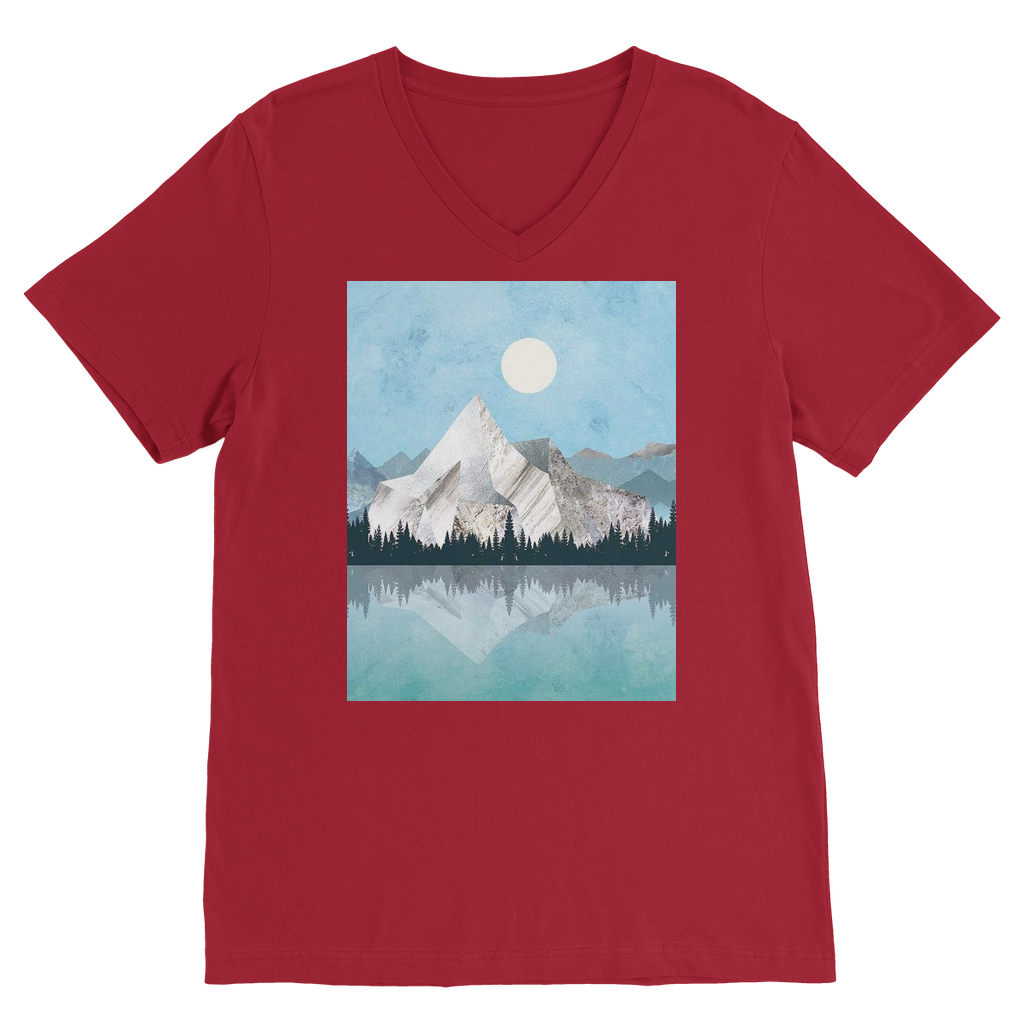 VIRGIN TEEZ Men T-Shirts Red / Unisex / S Mountain Sonnet Moonlit Stanza PT 2 Premium V-Neck T-Shirt