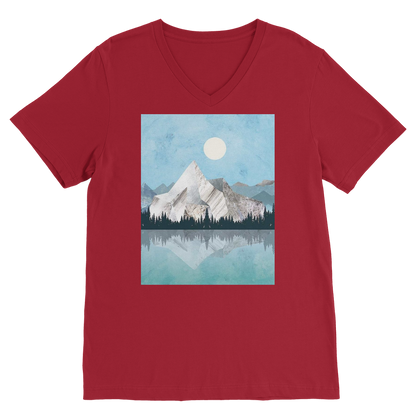 VIRGIN TEEZ Men T-Shirts Red / Unisex / S Mountain Sonnet Moonlit Stanza PT 2 Premium V-Neck T-Shirt