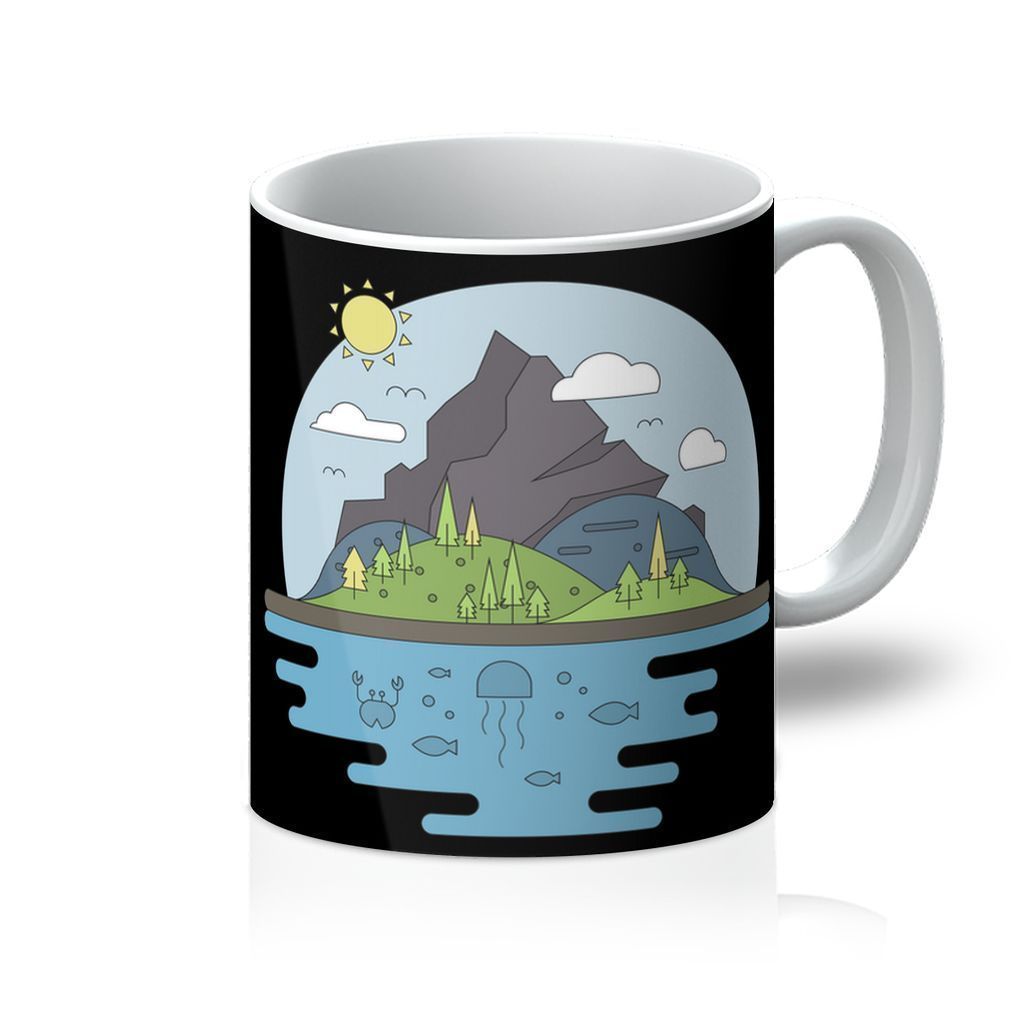 VIRGIN TEEZ Homeware 11oz Mountains World II Mug