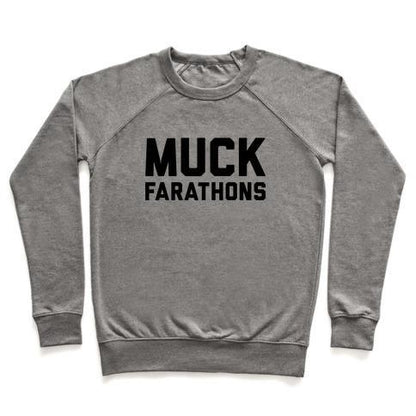 Virgin Teez  Pullover Crewneck Sweatshirt / x-small / Heathered Gray MUCK FARATHONS CREWNECK SWEATSHIRT