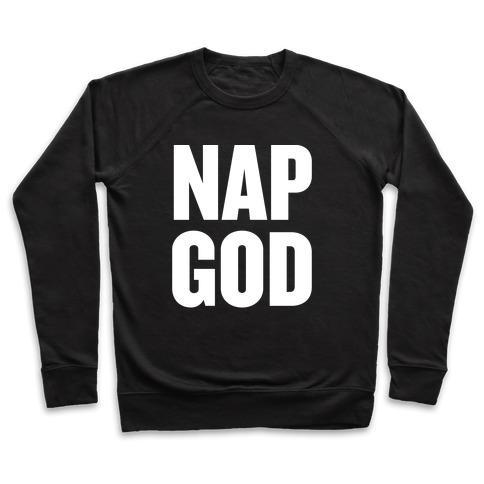 Virgin Teez  Pullover Crewneck Sweatshirt / x-small / Black NAP GOD CREWNECK SWEATSHIRT