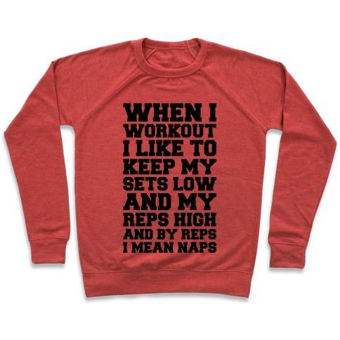 Virgin Teez  Pullover Crewneck Sweatshirt / x-small / Heathered Red NAP REPETITIONS CREWNECK SWEATSHIRT