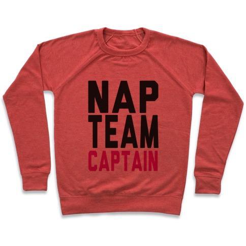 Virgin Teez  Pullover Crewneck Sweatshirt / x-small / Heathered Red NAP TEAM CAPTAIN CREWNECK SWEATSHIRT