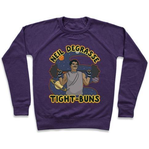 Virgin Teez  Pullover Crewneck Sweatshirt / x-small / Purple NEIL DEGRASSE TIGHT-BUNS CREWNECK SWEATSHIRT