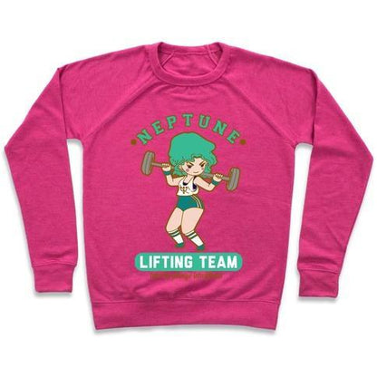 Virgin Teez  Pullover Crewneck Sweatshirt / x-small / Deep Pink NEPTUNE LIFTING TEAM CREWNECK SWEATSHIRT