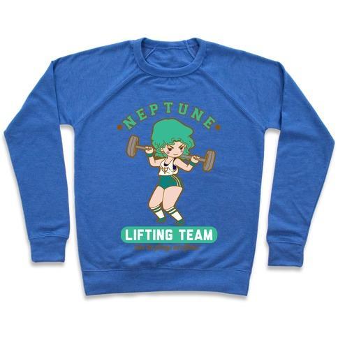 Virgin Teez  Pullover Crewneck Sweatshirt / x-small / Heathered Blue NEPTUNE LIFTING TEAM CREWNECK SWEATSHIRT